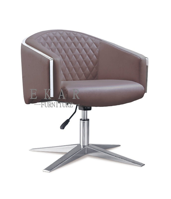 New Designs Staff Reddish Brown/White Leather Conference Chair