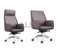 Guangdong Brown Leather Ergonomic Designs 200kg Office Chair