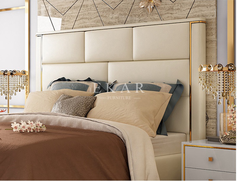 Modern High Backboard Leather Bed,Bed