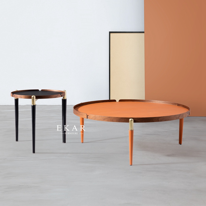 contemporary leather table