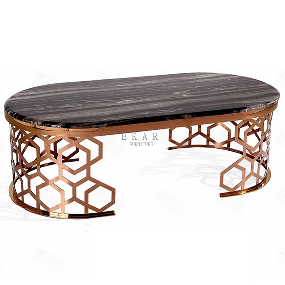 Luxury Marble Top Metal Modern Coffee Table For Living Room