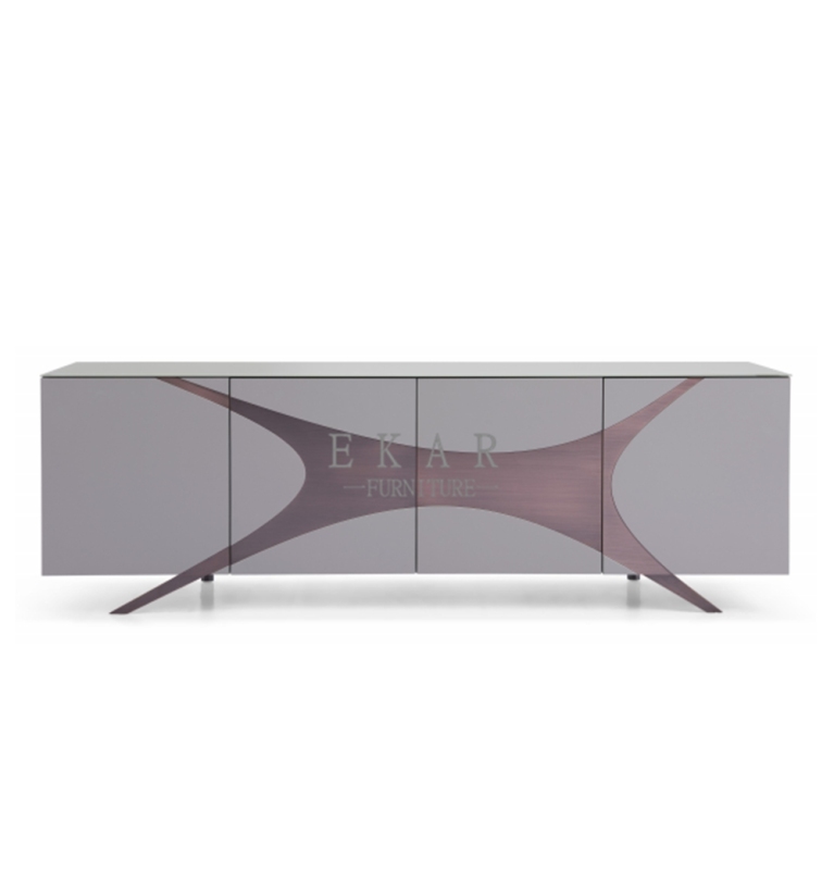 Matel feet in pure copper brushed treatment sideboard