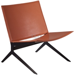 Stainless steel base in nickel brushed leisure chair