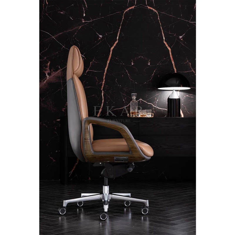 Foshan Modern High Back Executive Chairs Genuine Leather Office Chair