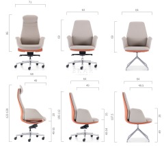 Low back Durable Luxury Conference Office Furniture Ergonomic Modern Leather Office Chair