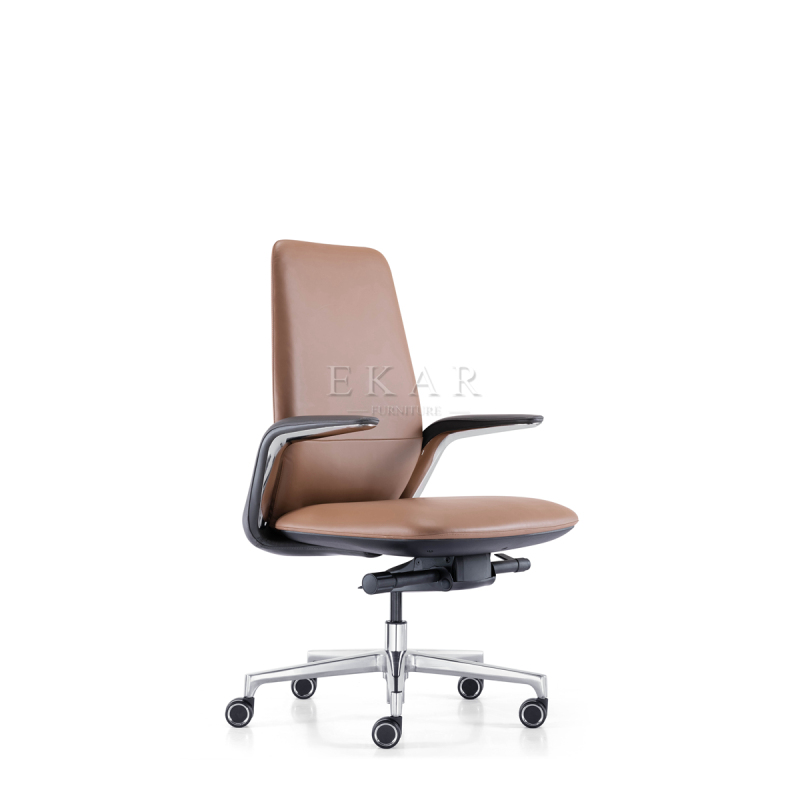 EKAR FURNITURE Light Luxury Leather High Back Office Chair - An Elegant Choice for Efficient Work