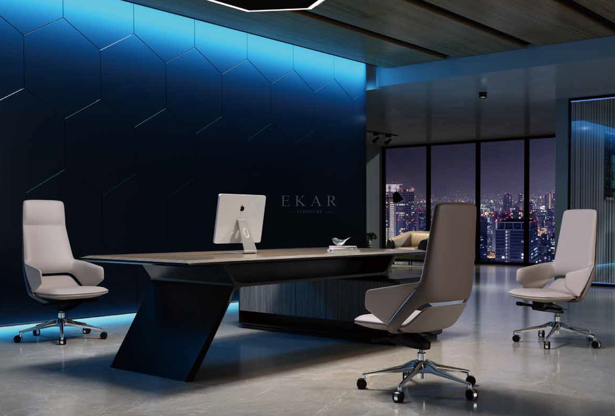 EKAR FURNITURE light luxury leather swivel chair - comfort and dignity in the office