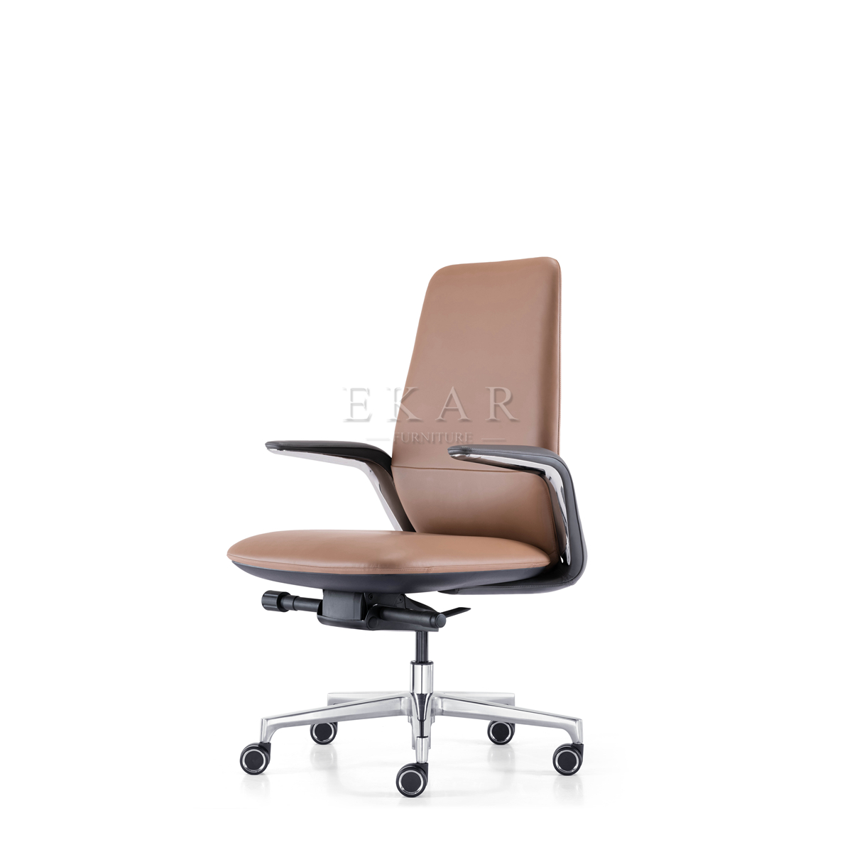 EKAR FURNITURE Light Luxury Leather High Back Office Chair - An Elegant Choice for Efficient Work