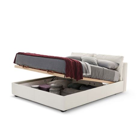 Velvet King Double Bed with Storage Box: Modern Home Furniture Design