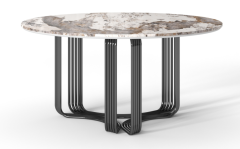 Italian Round Glass Light Luxury Round Dining Table