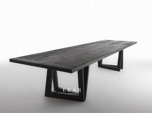 Metal Cylinder Legs Contemporary Dining Table