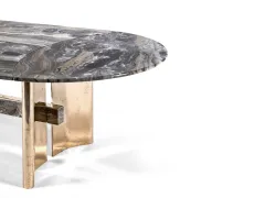 Italian style luxury oval design natural marble dining table