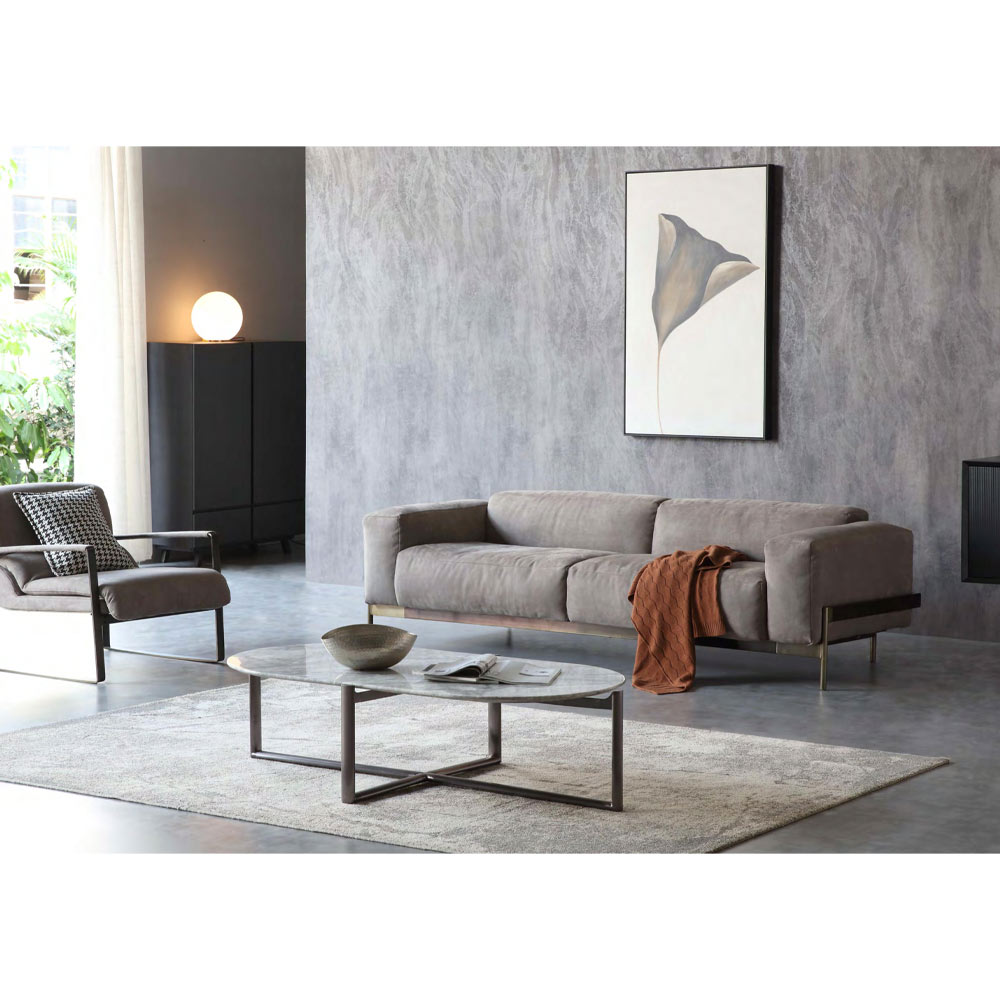 Metal Frame Loveseat for Modern Living