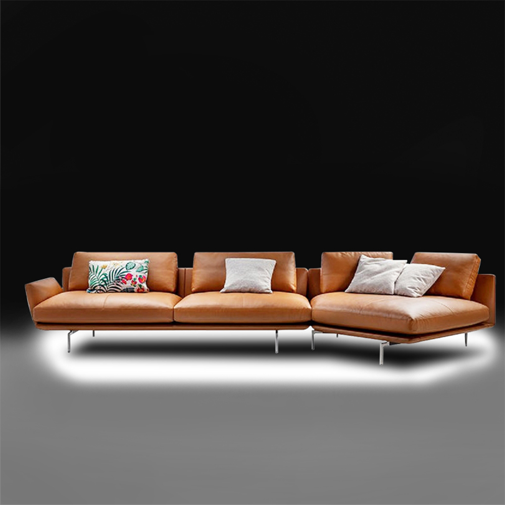 Metal and Solid Wood Sofa 