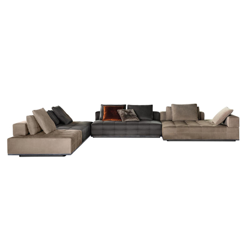 Modular design L shaped modern couch living room furniture velvet luxury Italian sectional sofa set