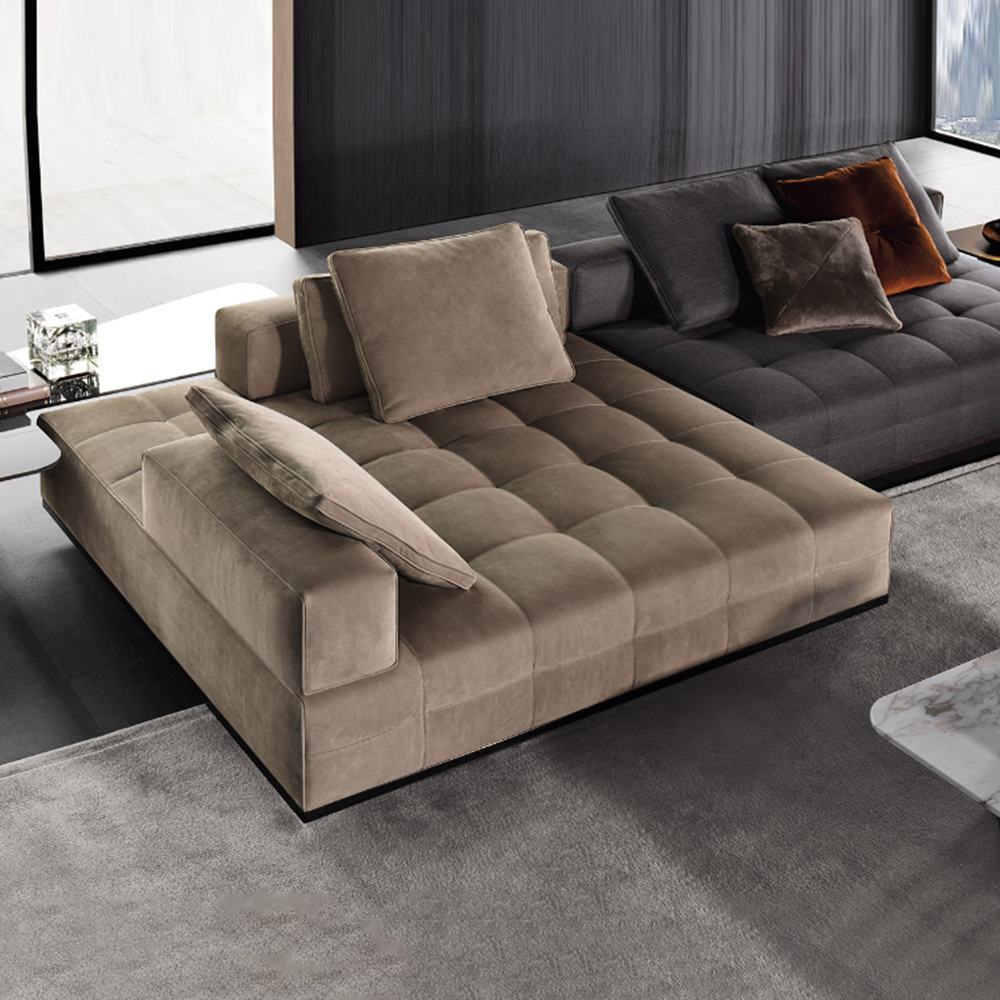 Modular design L shaped modern couch living room furniture velvet luxury Italian sectional sofa set