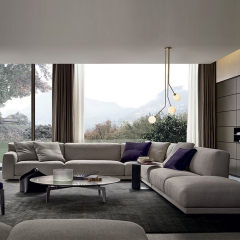 Sofa phòng khách thiết kế sang trọng bằng vải hiện đại