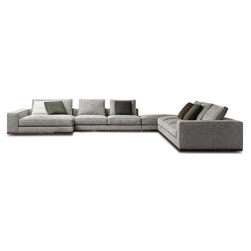 Preforming metal covered with hard-leather backrest sofa