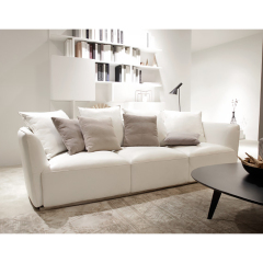 Nội thất Ý hiện đại 3 chỗ ngồi Sofa nhỏ màu kem