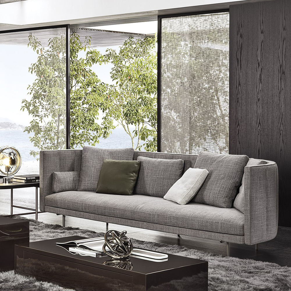 Ghế sofa bọc da khung kim loại hiện đại