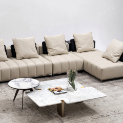 Bán chạy Thiết kế sang trọng Phong cách Ý Nội thất phòng khách bằng da thật Ghế sofa phần được kết hợp tự do Bộ ghế sofa mô-đun