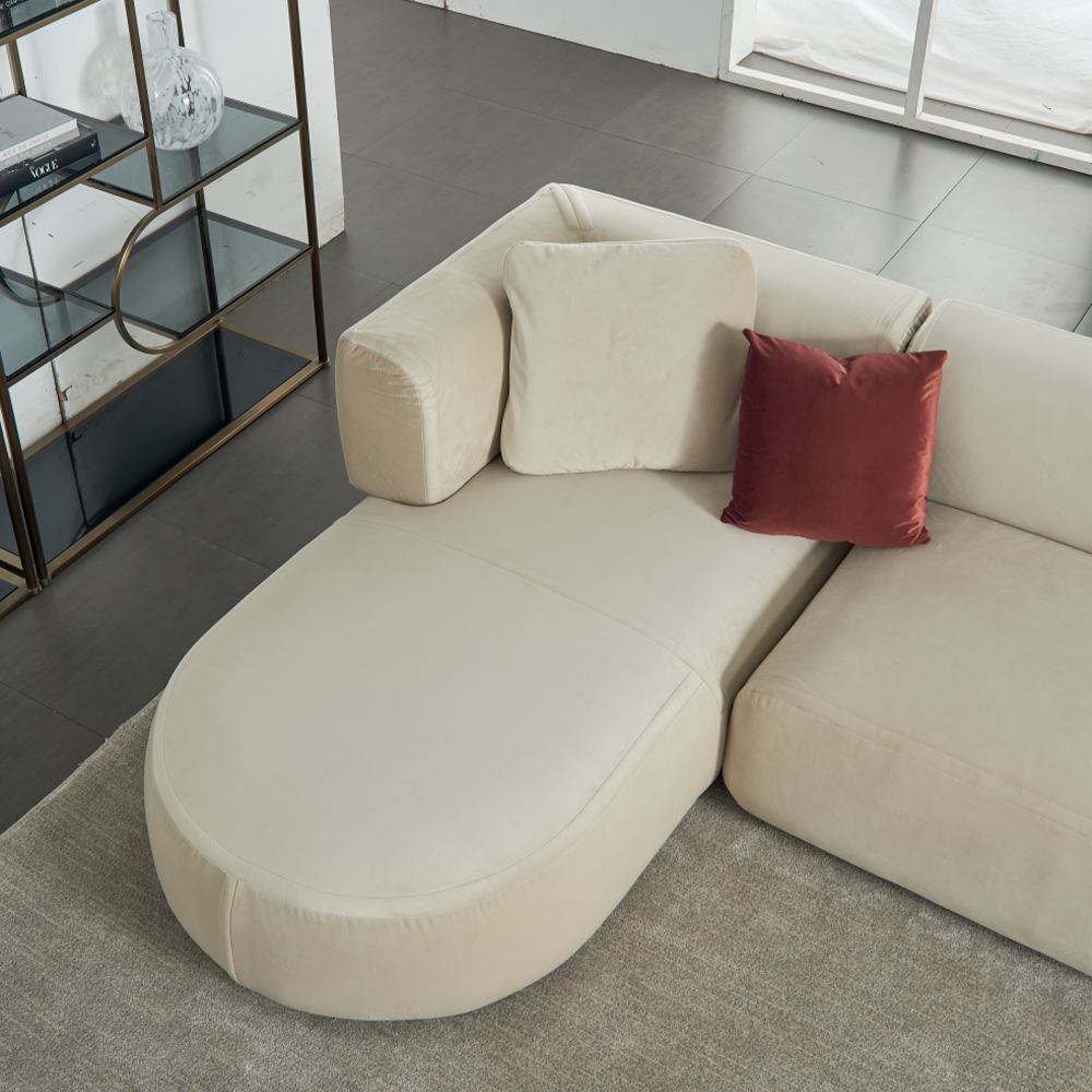 Đồ nội thất Ý Ghế sofa góc hình chữ L Ghế sofa sáng phong cách sang trọng Ghế sofa phòng khách