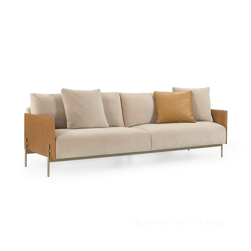 Bộ ghế sofa chân bàn chải xử lý bằng thép không gỉ hình chữ “H” màu vàng đồng
