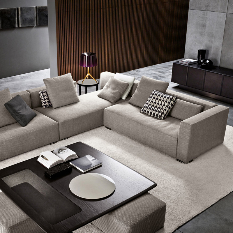 Thiết kế vải Phòng khách Nội thất hiện đại Bộ ghế sofa góc có phần