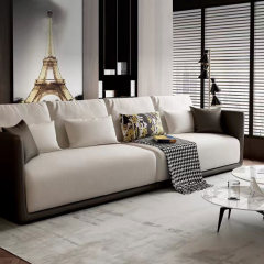 Sofa văng dài thiết kế hiện đại bằng da và vải