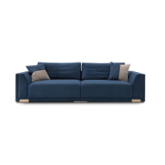 Modern Design Navy Blue Leather Living Room Sofa Set