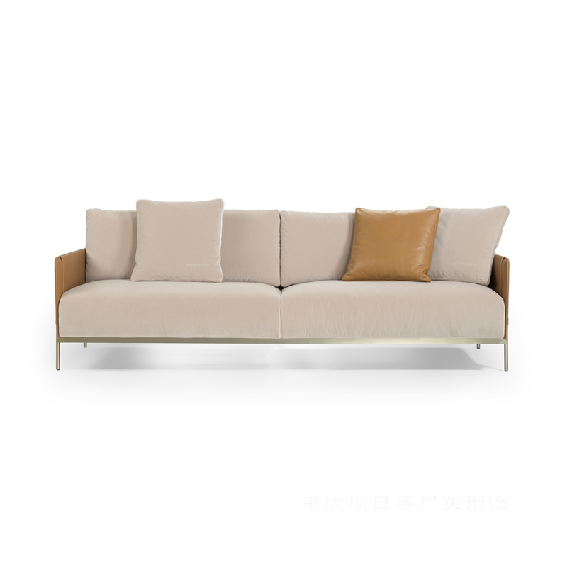 Bộ ghế sofa chân bàn chải xử lý bằng thép không gỉ hình chữ “H” màu vàng đồng