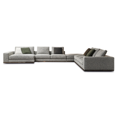 Ekar modern new design minimalist sectional sofa with nubuck leather surface
