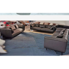 Ekar saddle leather high end minimalist design style furniture sofa for livingroom