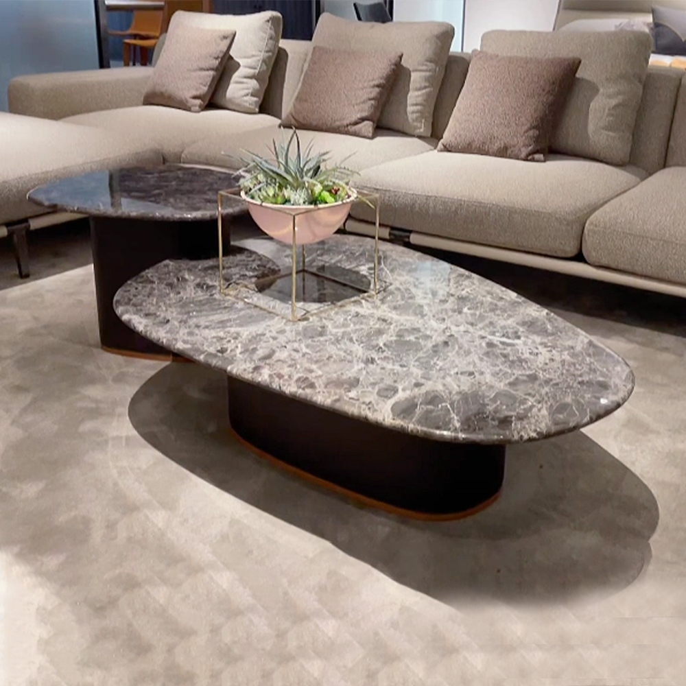 Unique-Shaped Marble Top Coffee Table Sets