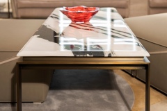 Modern Rectangle Metal Frame Marble Coffee Table