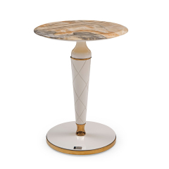 Elegant Round Marble White Side Table