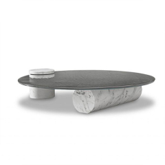 Bộ bàn cà phê hàng đầu bằng đá cẩm thạch hình tròn