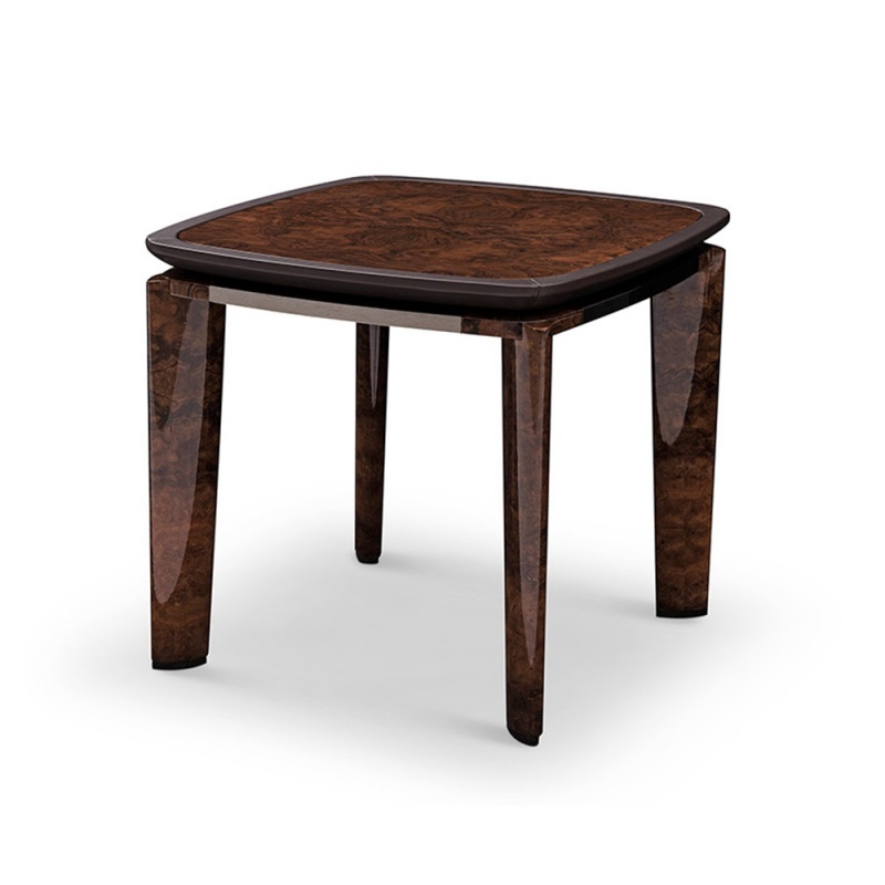 Veneer And Leather High End Corner Table
