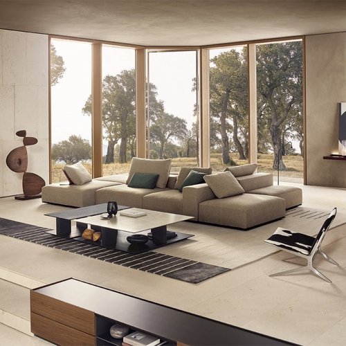 Modern Solid Wood Frame Italian Style Sofa