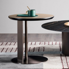 Ekar New Arrival Small Round Single Stand Ceramics Top Coffee Table
