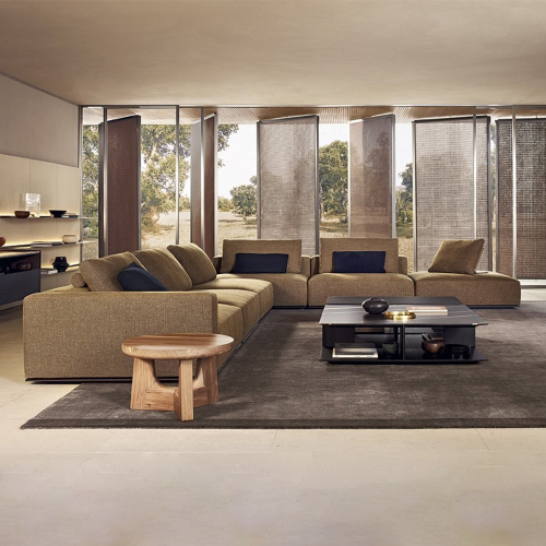 Modern Solid Wood Frame Italian Style Sofa