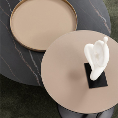 Ekar New Arrival Small Round Single Stand Ceramics Top Coffee Table