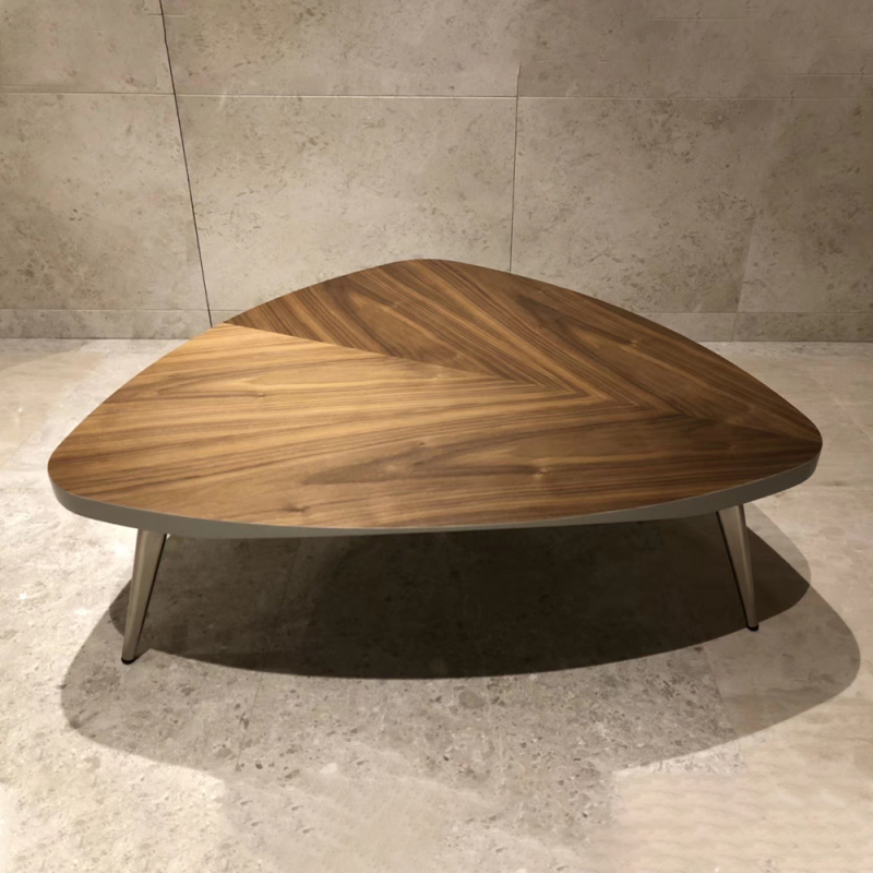 Triangle Shaped Metal Legs Modern Coffee Table Set