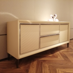 Chic Diamond Pattern TV Cabinet