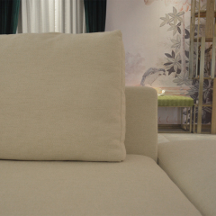 Linen Fabric Modern Upholstery L Sofa