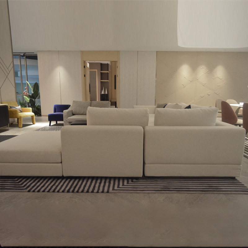 Ghế sofa L bọc vải hiện đại