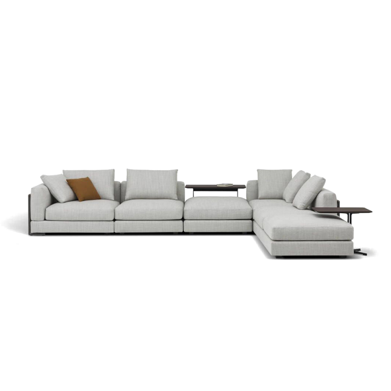 Ghế sofa L bọc vải hiện đại
