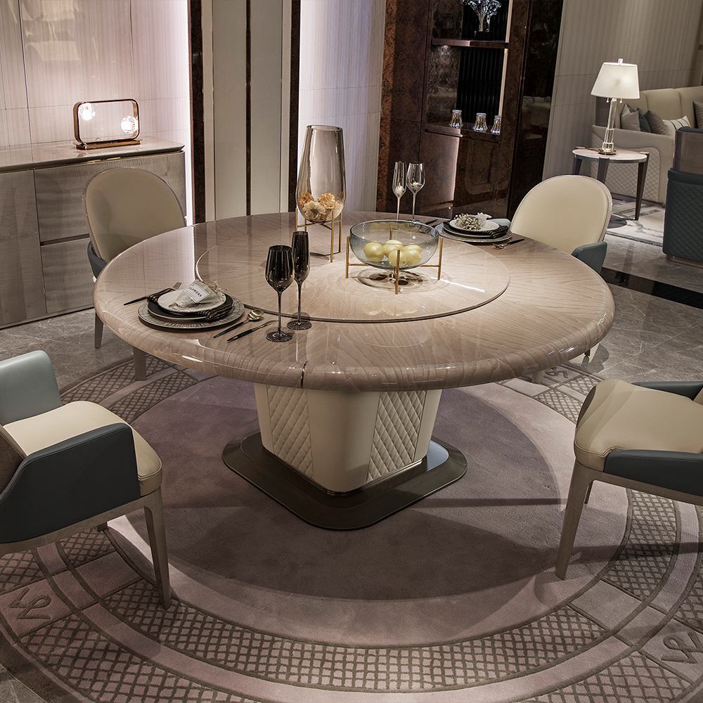 Contemporary Metal Base Dining Table