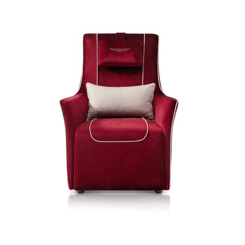 Modern high back upholstered leather armchair