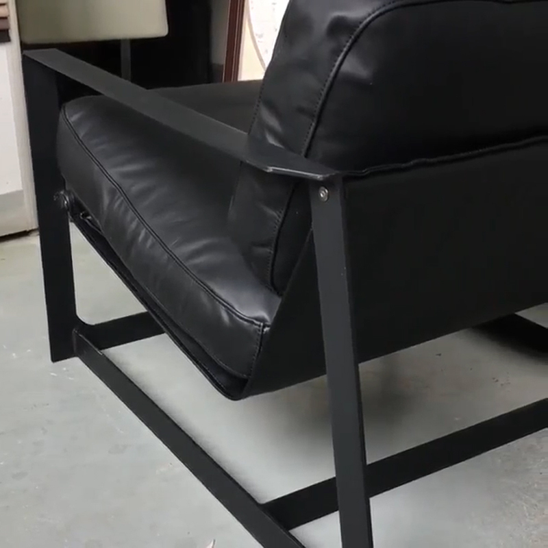 Leather Metal Base Modern Furniture Living Room Chair